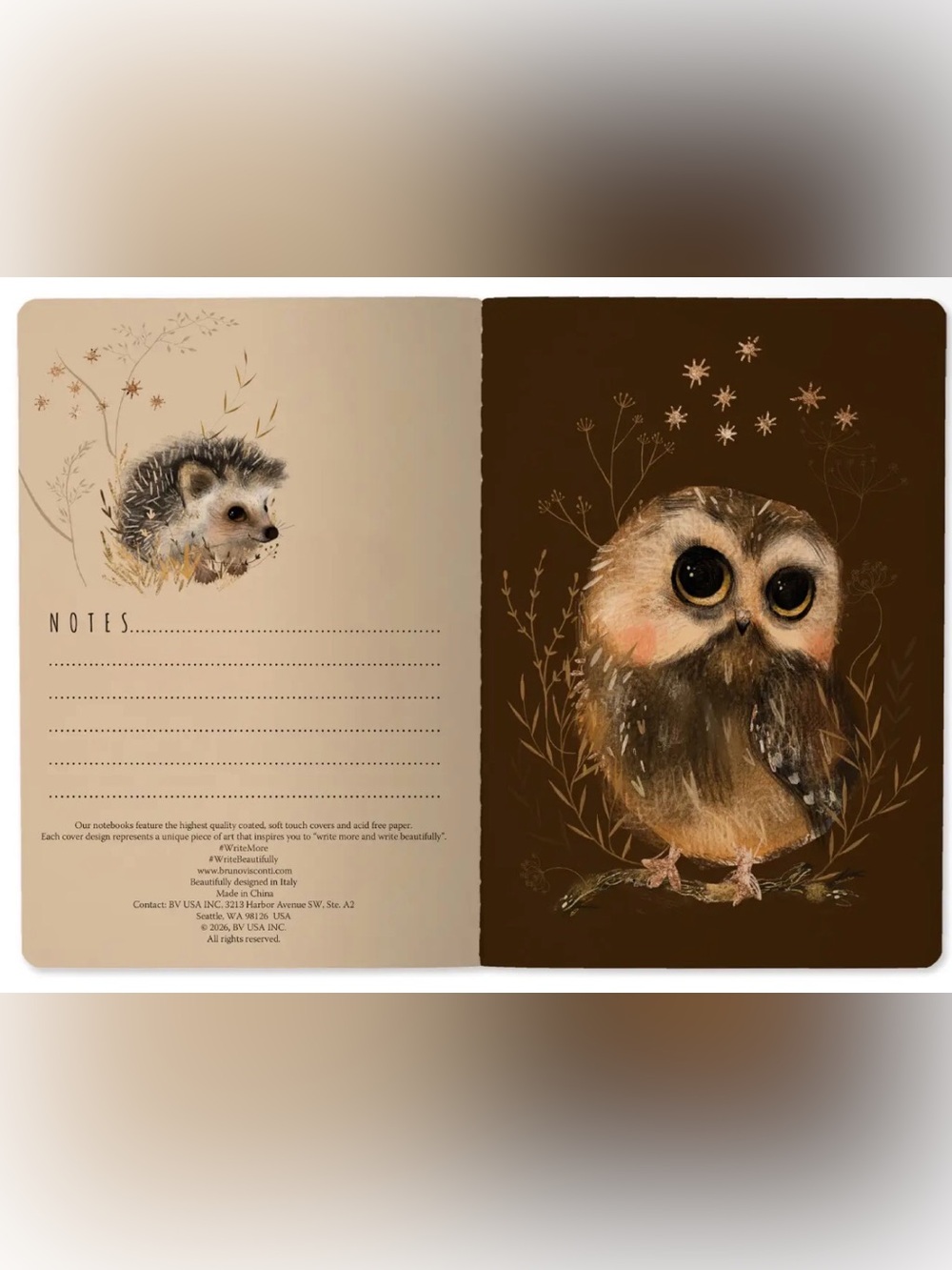 3 for $15 Bruno Visconti Soft Touch Little Woodland Friends Journal A5 NEW - Picture 2 of 6